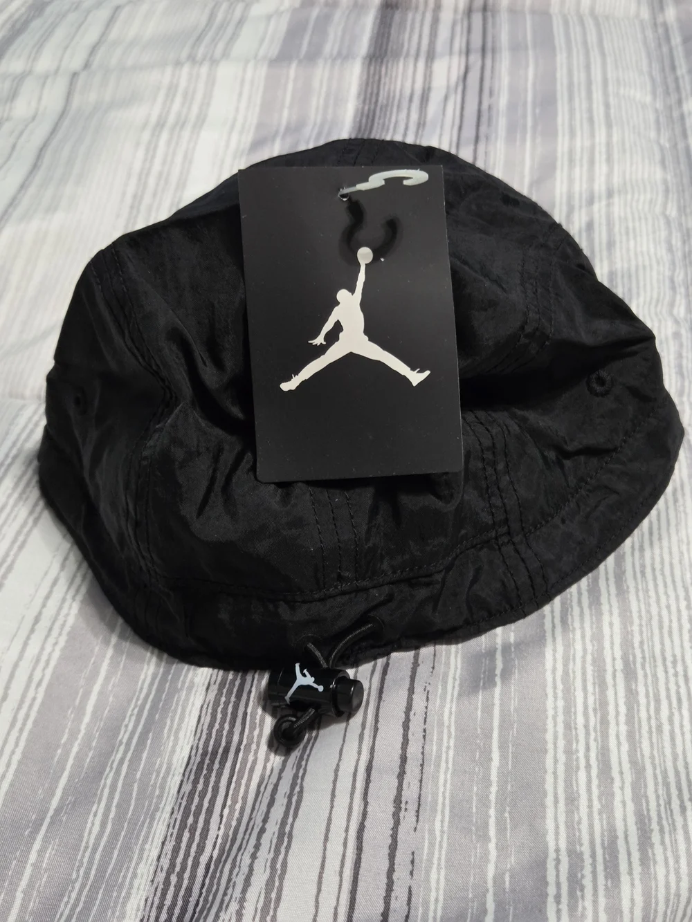 Nike Jordan AW84 Legacy Jumpman 5-Panel Hat – Black Nylon w/ Red Embroidery